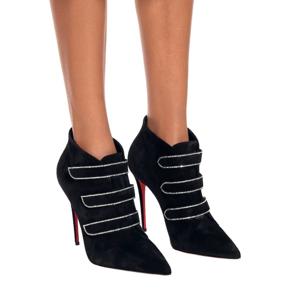 Christian Louboutin Strass Triniboot Veau Velours Size 36.5